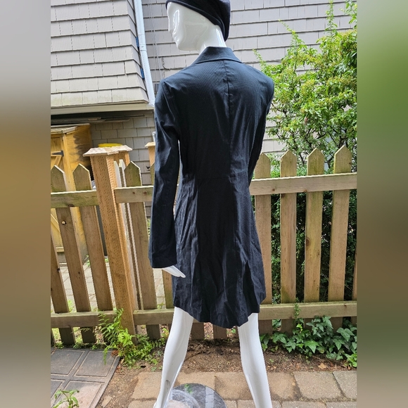 LIquid 97% Black Cotton Button Down Fall Coat. Size 6 - Picture 5 of 9